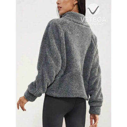 vetega Long sleeve teddy coat, zipper, warm coat