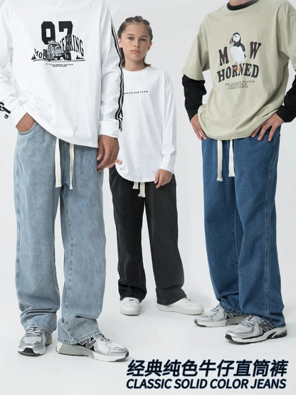Manufactory Custom Style or Logo Low Moq DOM OEM  Wholesale Jeans Vintage Blue Denim Hip Hop Streetwear Pants Washed Technique