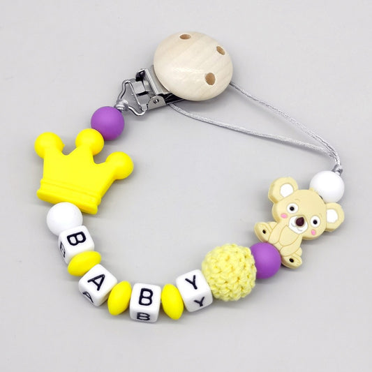 Hot selling newest baby products silicone pacifier newborn child pacifier chain clip teether anti-drop can grind teeth