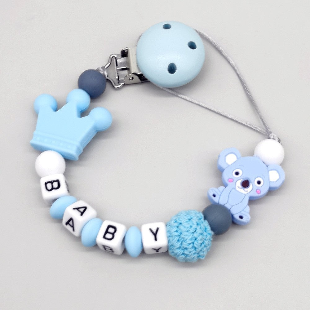 Hot selling newest baby products silicone pacifier newborn child pacifier chain clip teether anti-drop can grind teeth
