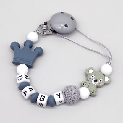 Hot selling newest baby products silicone pacifier newborn child pacifier chain clip teether anti-drop can grind teeth