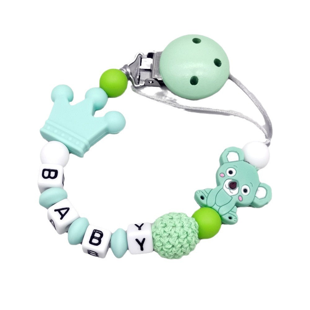 Hot selling newest baby products silicone pacifier newborn child pacifier chain clip teether anti-drop can grind teeth