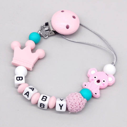 Hot selling newest baby products silicone pacifier newborn child pacifier chain clip teether anti-drop can grind teeth