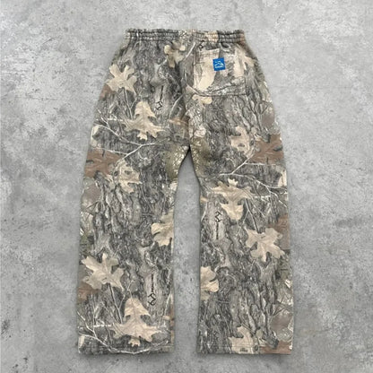 Y2K Streetwear Men Camouflage Pattern Print High Street Hip Hop Sweatpants Women Oversized Unisex Casual Camo Baggy Pants Gothic