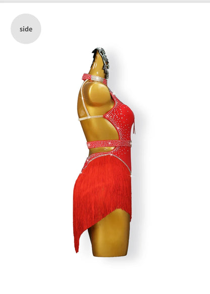2025 Latin Dance Women Tassel Skirt Sexy New Adult Competition Evening Dress Female Clothes Sport Party Girl Line Suit Customize
