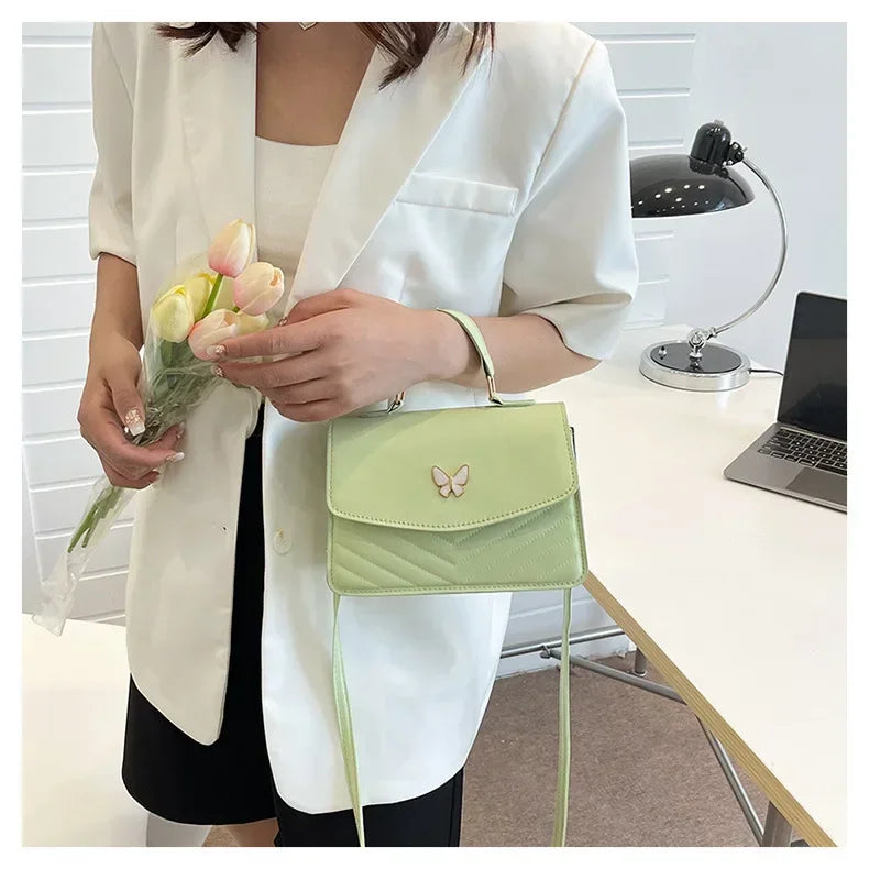 PU Versatile and Fashionable Portable Small Square Bag Single Shoulder Crossbody Bag Luxury Designer Handbag Bolsas De Mujer