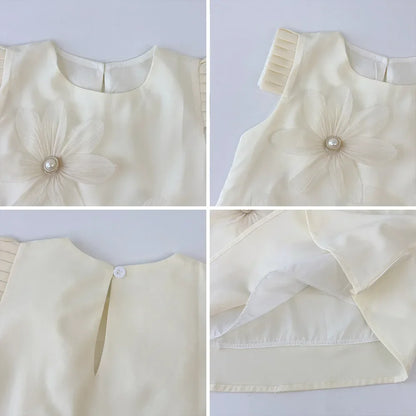 Bear Leader 2-7 Years Summer New 3D Flower Vest Dress Girl's Princess Dresses Baby Kids Clothing Wedding Party Elegent Clothes