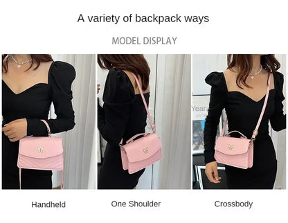 PU Versatile and Fashionable Portable Small Square Bag Single Shoulder Crossbody Bag Luxury Designer Handbag Bolsas De Mujer