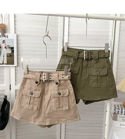 Cargo Mini Denim Skirts Women Multi Pockets Streetwear Personal Cool Teens Youth European Hipsters High Waisted Designer Skirt