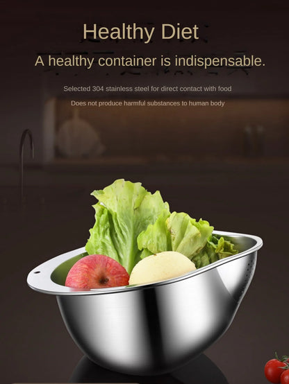 Rice Washer Strainer Bowl Stainless SteelRice Washing Bowl Rice Sieve Colander Fruit And Vegetable Strainer Kitchen Tools