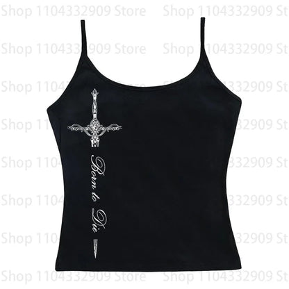 Gothic Grunge Punk Printing Women's Long Sleeve Tee Casual Slim Fit Sexy Chic Emo Girls Crop Top Y2K Harajuku Vintage Streetwear