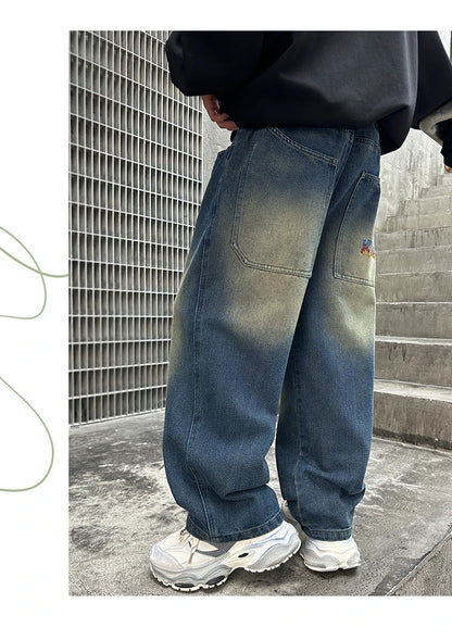 Hot Sale Children Vintage y2k Baggy Jeans for Teens Boy New Casual Relaxed Fit Denim Pants Kids Classic Blue Jeans Trousers