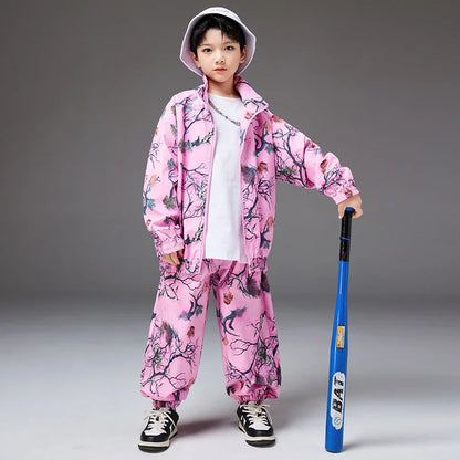 Chinese Style Children's Performance Costume Boys Set Hip-Hop Street Dance National Trend Performance Outfit Girls Jazz Show Cos