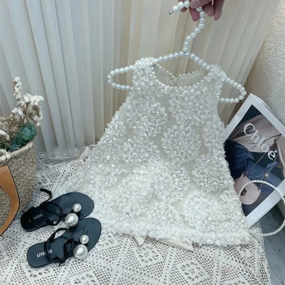 Fashion Girl Princess Floral Lace Dress Infant Toddler Vintage Vestido Sleeveless Party Wedding Birthday Baby Clothes 1-10Y