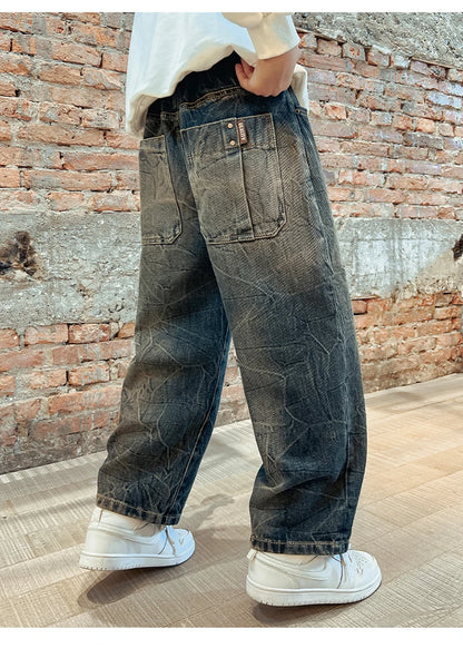 New Design Kids Stylish Jeans For Boys Fashion Street Trousers Children Trendy Denim Pants Age 5 6 7 8 9 10 11 12 13 14 Years