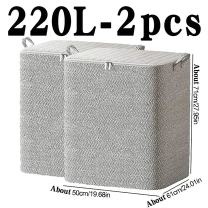Non-woven Quilt Storage Bag with Lids Zipper Foldable Clothes Quilt Bins Container Large Capacity Dust-proof Bag Organize