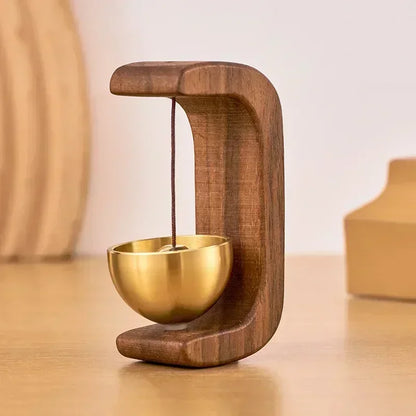 Creative Japanese Style Magnetic Wooden Door Bell Home Entrance Wind Chime Decoration Dopamine Walnut Copper Ornam Wind Chimes