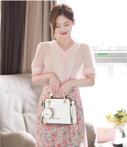 New Trendy Fashion Handbags Atmospheric All-match Ladies Shoulder Bag Messenger Bag Cat Coin Purse Headphone Bag 2023