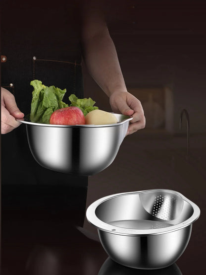 Rice Washer Strainer Bowl Stainless SteelRice Washing Bowl Rice Sieve Colander Fruit And Vegetable Strainer Kitchen Tools