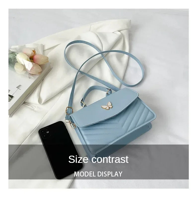 PU Versatile and Fashionable Portable Small Square Bag Single Shoulder Crossbody Bag Luxury Designer Handbag Bolsas De Mujer