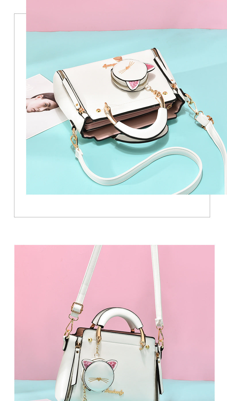 New Trendy Fashion Handbags Atmospheric All-match Ladies Shoulder Bag Messenger Bag Cat Coin Purse Headphone Bag 2023