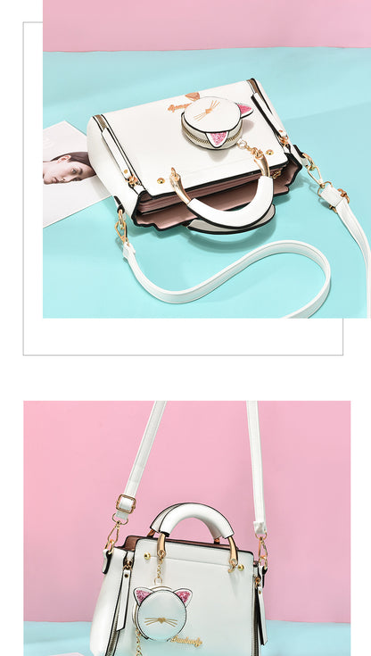 New Trendy Fashion Handbags Atmospheric All-match Ladies Shoulder Bag Messenger Bag Cat Coin Purse Headphone Bag 2023