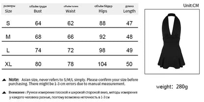 Summer Black Sexy Women's Dresses Streetwear Fashion Club Party Halter Dress Elegant Lady Sexy Backless V-neck Low Chest Dresses