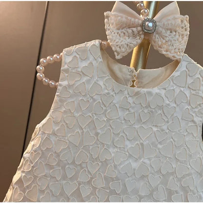Princess Party Dress Toddler Baby Girls Classic Dresses Kids Heart Elegant Wedding Children Birthday Baptism Formal Clothing