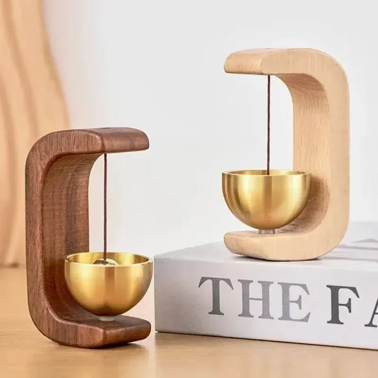 Creative Japanese Style Magnetic Wooden Door Bell Home Entrance Wind Chime Decoration Dopamine Walnut Copper Ornam Wind Chimes