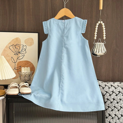 Bear Leader 2-7 Years Summer New 3D Flower Vest Dress Girl's Princess Dresses Baby Kids Clothing Wedding Party Elegent Clothes