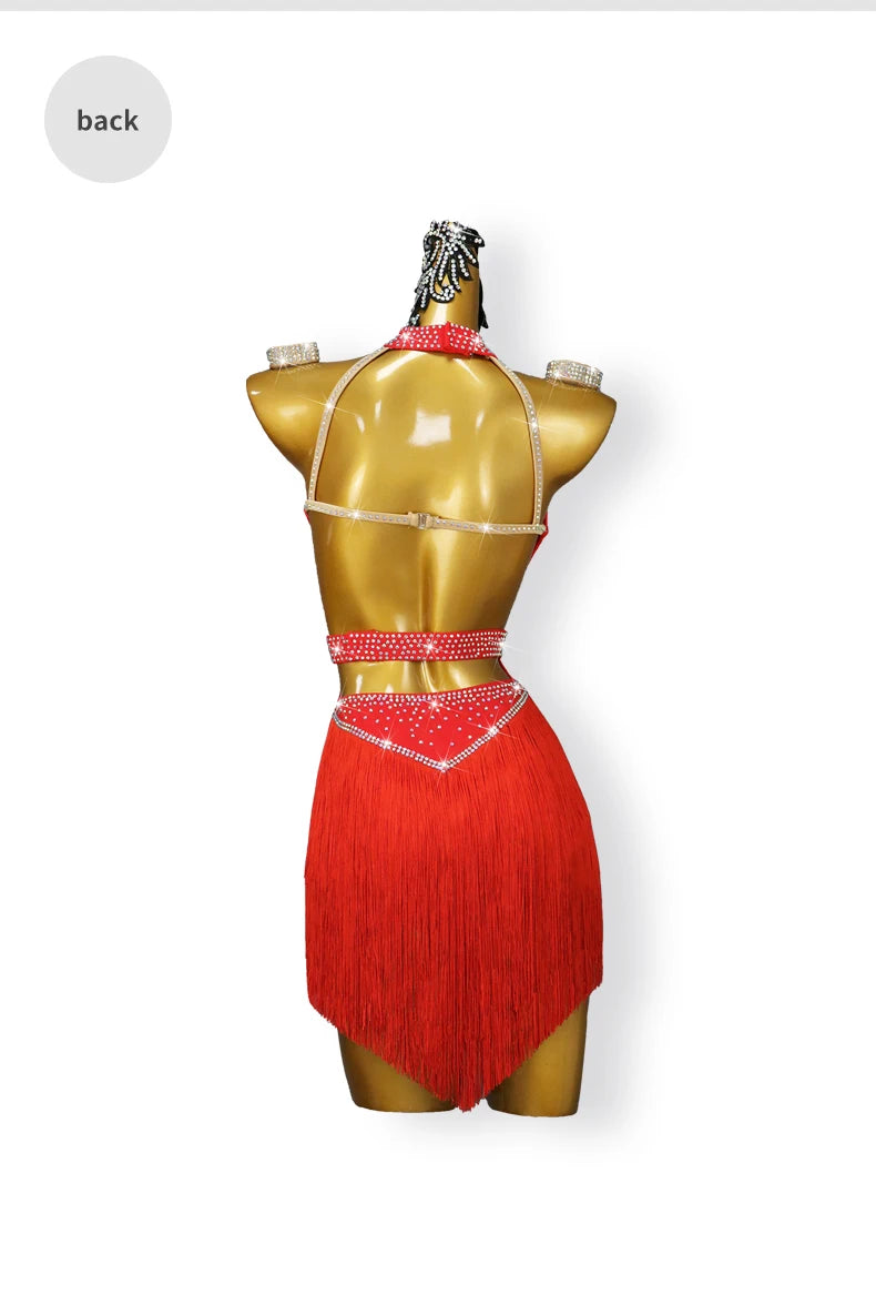 2025 Latin Dance Women Tassel Skirt Sexy New Adult Competition Evening Dress Female Clothes Sport Party Girl Line Suit Customize