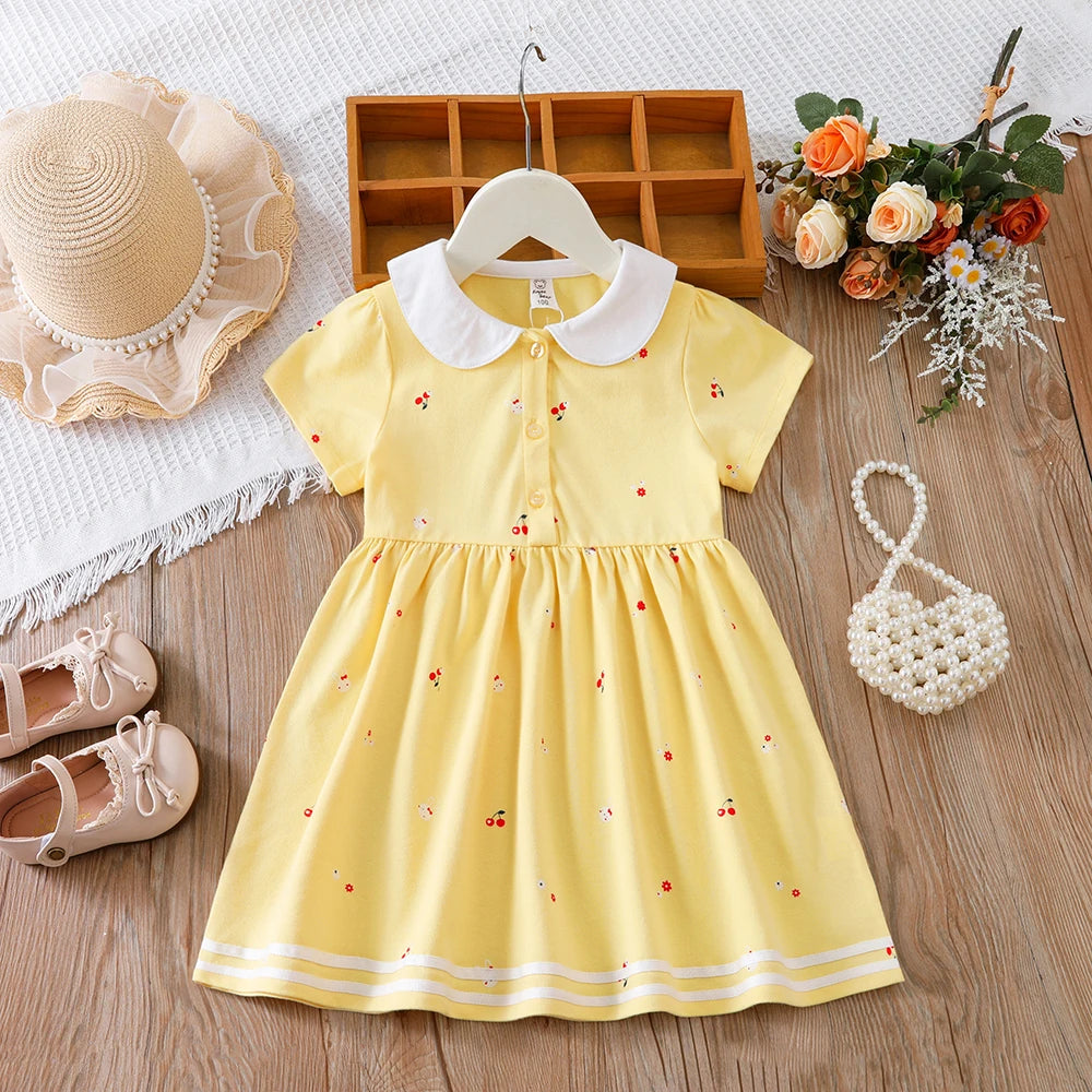 Girls Clothes 2025 New Summer Princess Dresses Short Sleeve Kids Dress Baby Dresses for Children Clothing 2-6Y