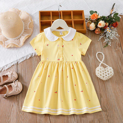 Girls Clothes 2025 New Summer Princess Dresses Short Sleeve Kids Dress Baby Dresses for Children Clothing 2-6Y