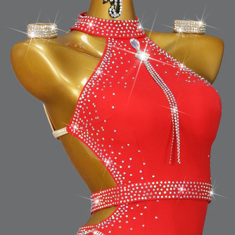 2025 Latin Dance Women Tassel Skirt Sexy New Adult Competition Evening Dress Female Clothes Sport Party Girl Line Suit Customize