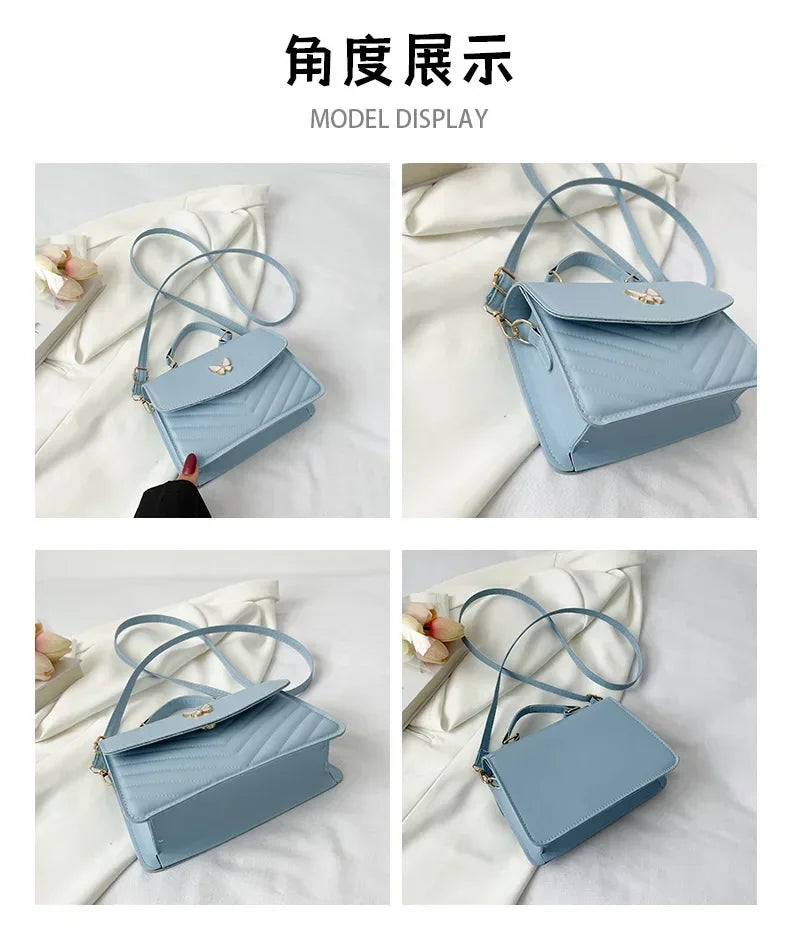 PU Versatile and Fashionable Portable Small Square Bag Single Shoulder Crossbody Bag Luxury Designer Handbag Bolsas De Mujer