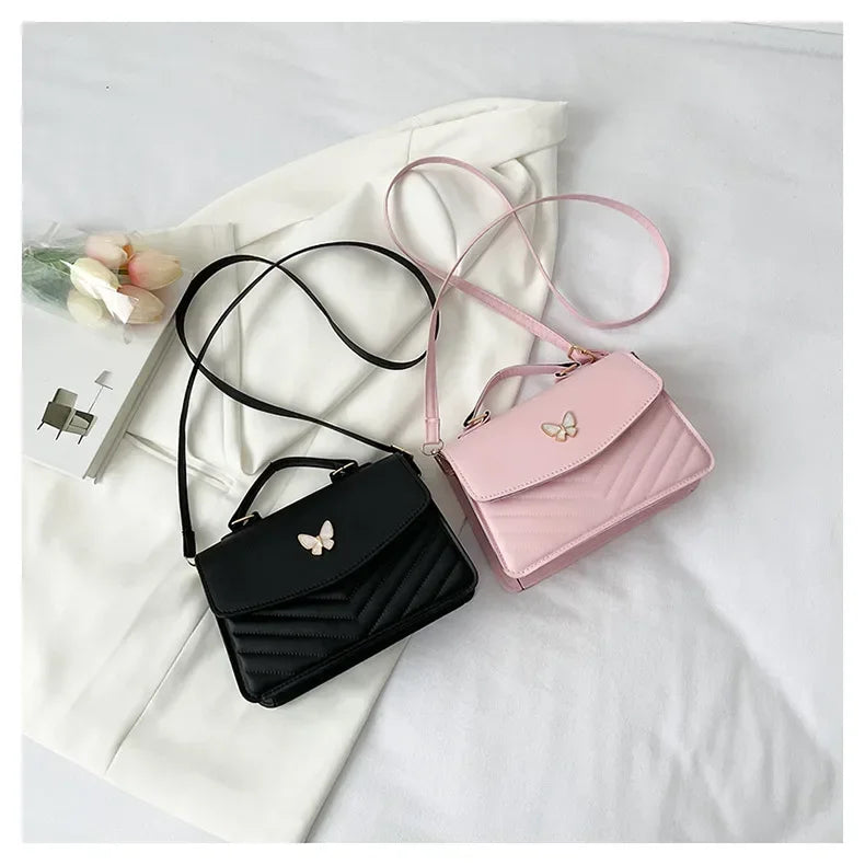 PU Versatile and Fashionable Portable Small Square Bag Single Shoulder Crossbody Bag Luxury Designer Handbag Bolsas De Mujer