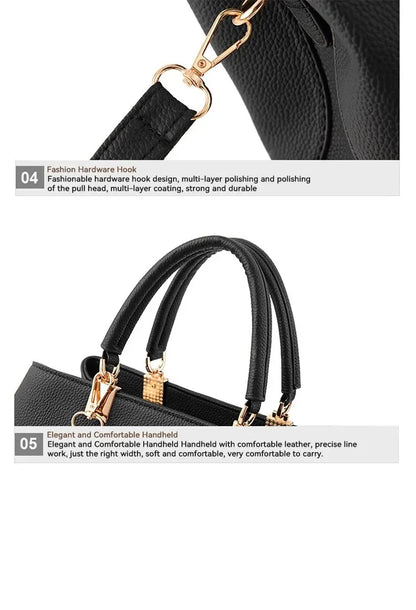 Fashion Solid Color With Bow One Shoulder Bag Portable Bandolera Casual Satchel Large Capacity Cross-body Handbag For Women