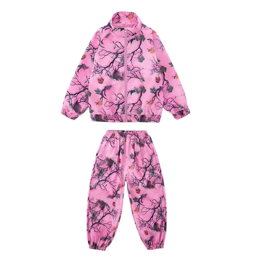 School Teens Boys Dance Performance Outfits Set Fashion Printing Group Catwalk Costumes 6 To 16 Years Girls Clothes Casual Suits