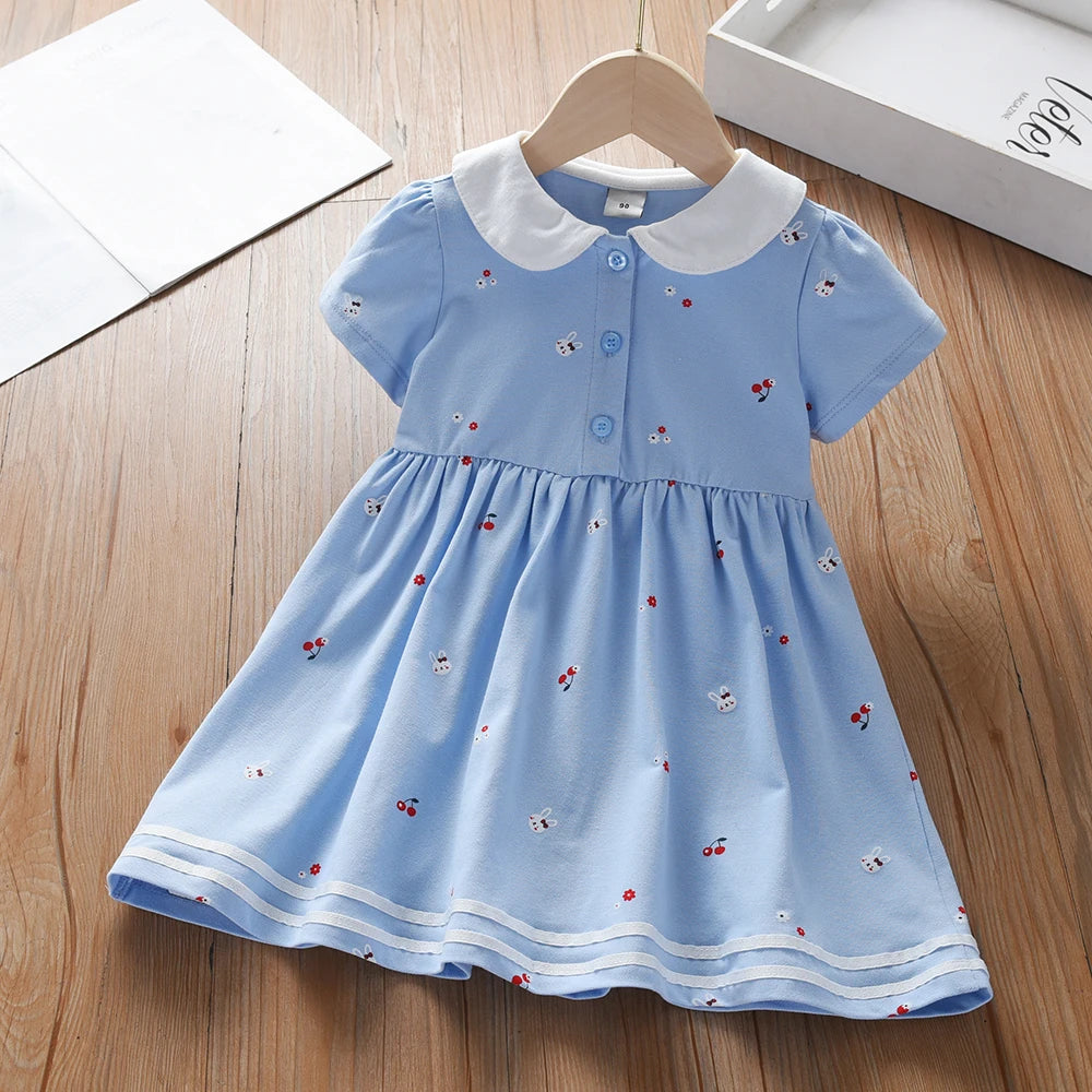 Girls Clothes 2025 New Summer Princess Dresses Short Sleeve Kids Dress Baby Dresses for Children Clothing 2-6Y