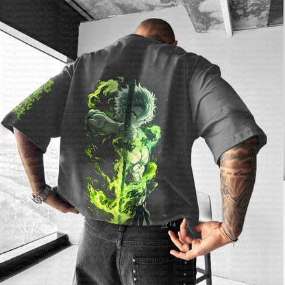 Teegamechanger Demon Slayer Kimetsu No Yaiba Anime Graphic Print T Shirts for Men 2025 Summer Cotton Short Sleeve Tees