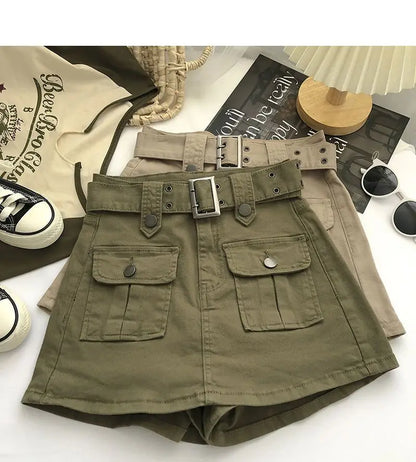 Cargo Mini Denim Skirts Women Multi Pockets Streetwear Personal Cool Teens Youth European Hipsters High Waisted Designer Skirt