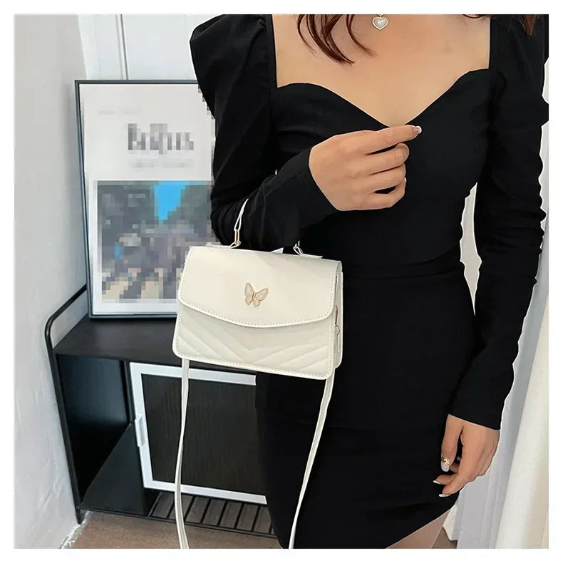 PU Versatile and Fashionable Portable Small Square Bag Single Shoulder Crossbody Bag Luxury Designer Handbag Bolsas De Mujer