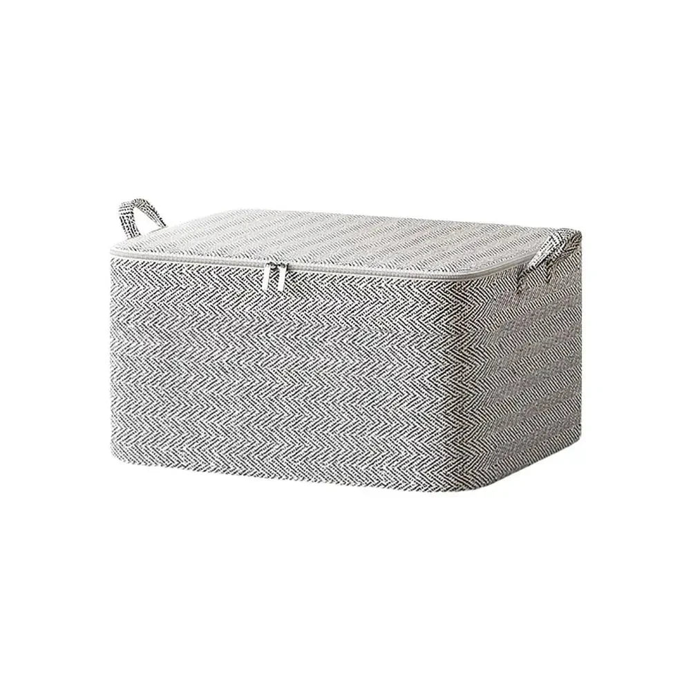 Non-woven Quilt Storage Bag with Lids Zipper Foldable Clothes Quilt Bins Container Large Capacity Dust-proof Bag Organize