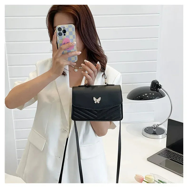 PU Versatile and Fashionable Portable Small Square Bag Single Shoulder Crossbody Bag Luxury Designer Handbag Bolsas De Mujer