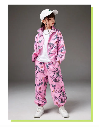 School Teens Boys Dance Performance Outfits Set Fashion Printing Group Catwalk Costumes 6 To 16 Years Girls Clothes Casual Suits