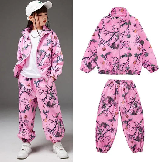 School Teens Boys Dance Performance Outfits Set Fashion Printing Group Catwalk Costumes 6 To 16 Years Girls Clothes Casual Suits