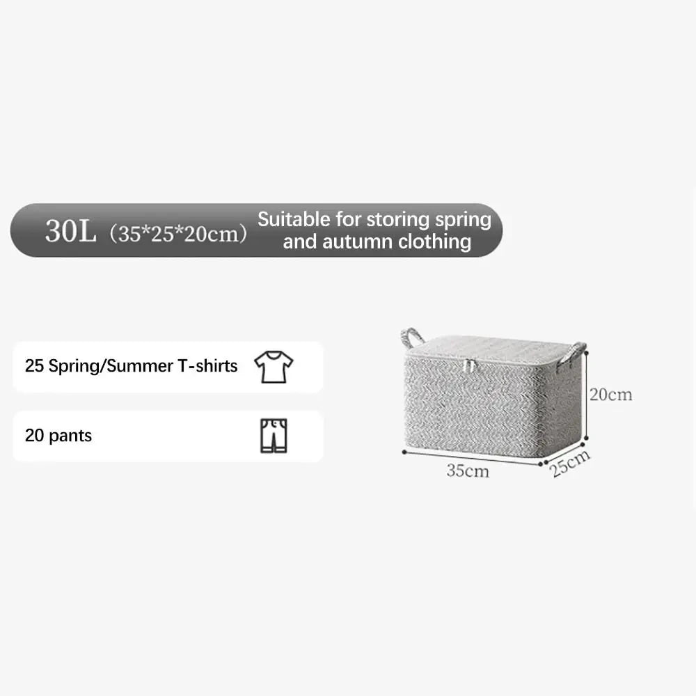 Non-woven Quilt Storage Bag with Lids Zipper Foldable Clothes Quilt Bins Container Large Capacity Dust-proof Bag Organize