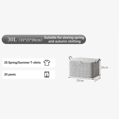 Non-woven Quilt Storage Bag with Lids Zipper Foldable Clothes Quilt Bins Container Large Capacity Dust-proof Bag Organize