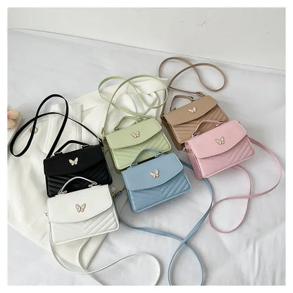 PU Versatile and Fashionable Portable Small Square Bag Single Shoulder Crossbody Bag Luxury Designer Handbag Bolsas De Mujer