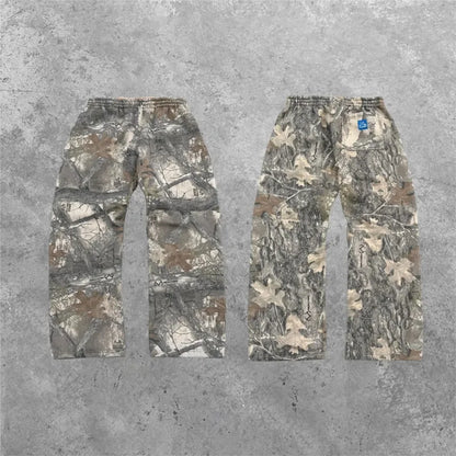 Y2K Streetwear Men Camouflage Pattern Print High Street Hip Hop Sweatpants Women Oversized Unisex Casual Camo Baggy Pants Gothic